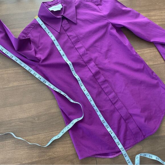 Sportmax | MaxMara Women’s Cotton Taranto Poplin Shirt Button Down Purple Blouse - Picture 12 of 13